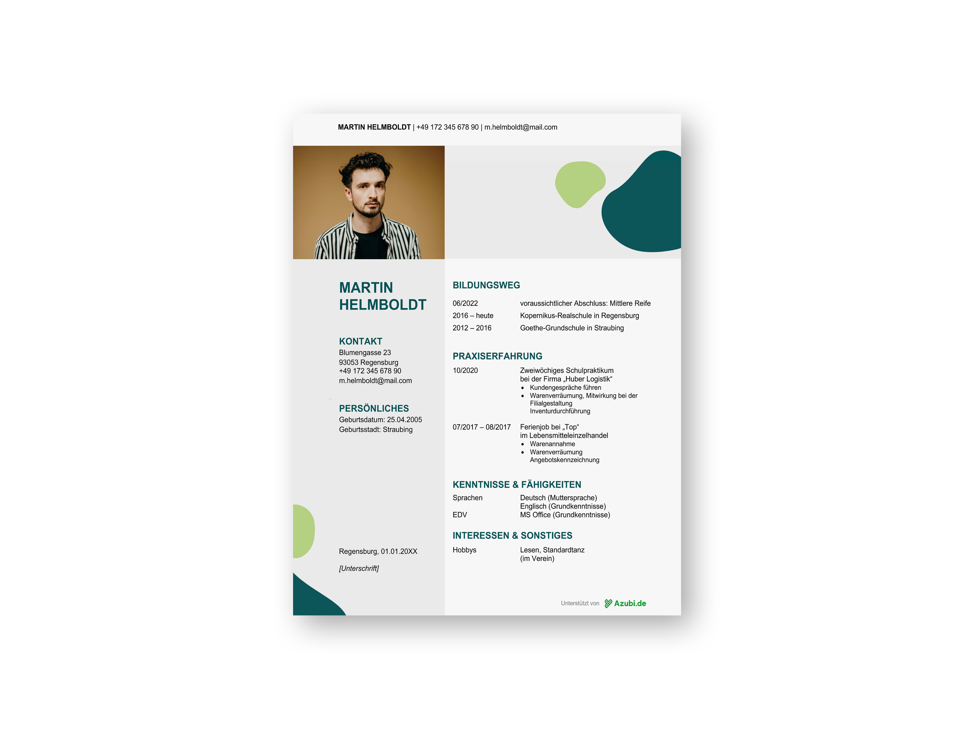 Lebenslauf Ausbildung_Kreativ_Azubi