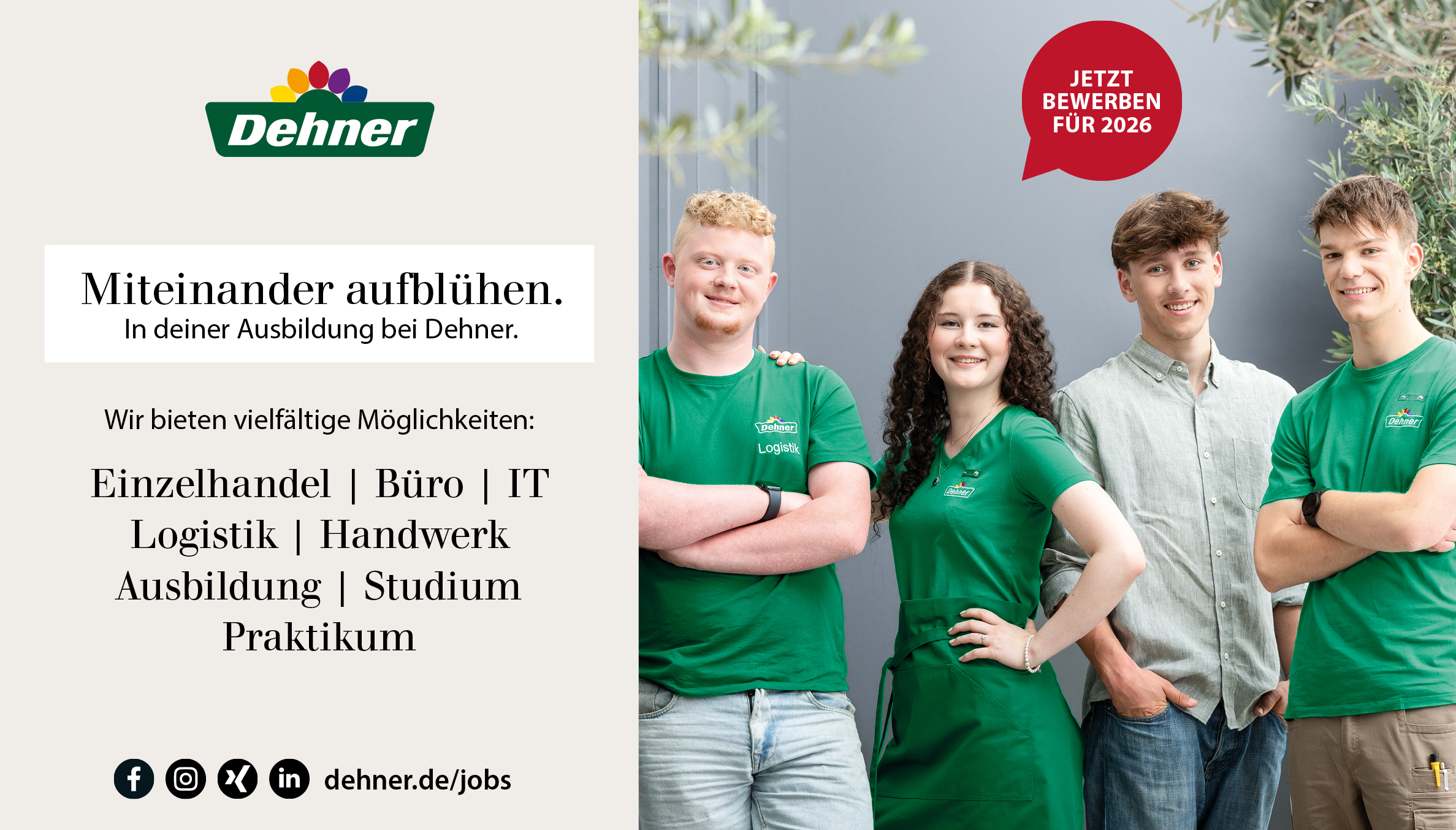 Miteinander aufblühen. Bei Dehner.